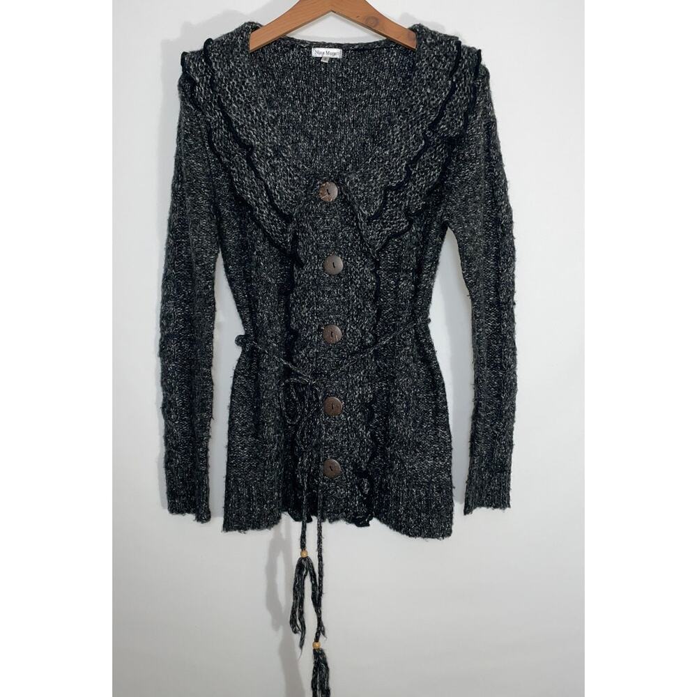 Nina Murati Mohair / Cotton‎ / Acrylic Sweater - Size S - SO Soft! w/ Tie Belt